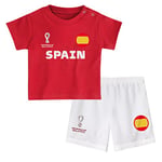 FIFA Unisex Kinder Official World Cup 2022 Tee & Short Set, Toddlers, Spain, Team Colours, Small, Age 2, Red