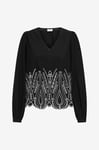 JDY - Blus jdyMiley L/S Anglaise Top Wvn - Svart