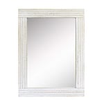 Stonebriar Miroir Mural rectangulaire Rustique avec Cadre en Bois Blanc usé pour Affichage Vertical ou Horizontal