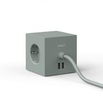 Avolt Grenuttag Square 1- Magnet, 3 el + 2 USB Oak Green