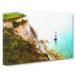Lighthouse by the Coast Canvas Print for Living Room Bedroom Home Office Décor, Wall Art Picture Ready to Hang, 30 x 20 Inch (76 x 50 cm)