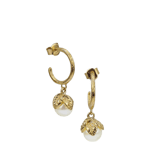Bottega Boccadamo Earrings Leaf Pearl Hoop Guld