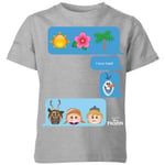 Disney Frozen I Love Heat Emoji Kids' T-Shirt - Grey - 9-10 Years