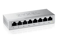 Zyxel Gs-100 Series Gs-108B - Version 5 - Switch - Ohanterad - 8 X 10/100/1000 - Skrivbordsmodell, Väggmonterbar