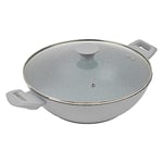 Salter BW11613TE Non Stick Casserole Dish Pan - 30cm Sauté Family Pan with Lid, Corrosion Resistant Marblestone Coating, Dishwasher Safe, Cook with Little to No Oil, Suitable for Induction Hobs, Grey