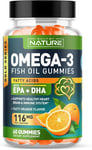 Omega 3 Fish Oil Gummies with EPA & DHA from Wild Fish - Triple Strength Omega 3
