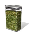 OXO Steel Boîte de conservation POP - Boîte de rangement alimentaire hermétique et empilable pour la cuisine - Finition in - Rectangle, hauteur moyenne 2,6 L