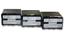 vhbw 3x Li-Ion batterie 5200mAh (14.8V) avec puce d'information pour appareil numérique camescope Sony PXW-FS7, PXW-FS7M2 remplace BP-U30, BP-U60