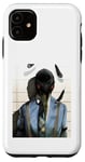Coque pour iPhone 11 Mug amusant avec corbeau - Motif animal - Prison posant