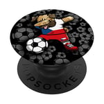 Dabbing Pug Czech Republic Soccer Fans Jersey Czech Football PopSockets Swappable PopGrip