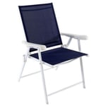 Pegane - Chaise pliante en fer/plastique coloris Bleu