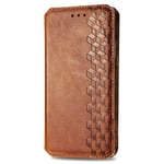 For Samsung Galaxy A22 5G Case - Samsung A22 5G Phone Case PU Leather Flip Wallet Samsung Galaxy A22 5G Case with Magnetic Closure Stand Card Holder ID Slots Shockproof Full Protection Cover, Brown