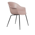 Gubi - Bat Dining Chair, Un-upholstered Smoked Oak Matt Base, Sweet Pink Shell