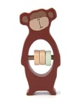 Wooden Rattle - Mr. Monkey Toys Baby Toys Rattles Brown Trixie Baby