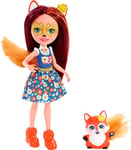 Enchantimals Mini-poupée Felicity Renard et Figurine Animale Flick, à la Longue Chevelure châtain avec Jupe Amovible, Jouet pour Enfant, FXM71