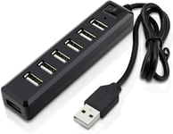 Premium 7 Ports USB Hub Expansion USB 2.0 ¿¿ grande vitesse Hub Multi Switch USB Switch Cable Adapter Pour PS3, Xbox, Wii, PC, MAC, ordinateur portable, Note Book, Mac Livre, Net Book, Tablet, Tab, Supporte Windows Vista / 7 /Mac (7 ports with switch)