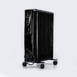 STATUS 9 Fin - Oil Filled Radiator - 2000w - Black - 3 Heat Settings - with Adjustable Thermostat [OFHB9-2000W1PKB]