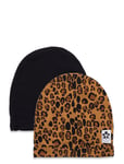 Basic Leopard Beanie 2-Pack Accessories Headwear Hats Beanie Multi/patterned Mini Rodini