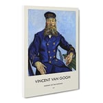 The Postman Joseph Roulin By Vincent Van Gogh Exhibition Museum Painting Canvas Wall Art Print Ready to Hang, Framed Picture for Living Room Bedroom Home Office Décor, 24x16 Inch (60x40 cm)