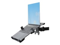 Startech.Com Monitor Arm With Vesa Laptop Tray, For A Laptop (4.5Kg / 9.9Lb) And A Single Display Up To 32" (8Kg / 17.6Lb), Black, Adjustable Desk Laptop Arm Mount, C-Clamp/Grommet Mount - Vesa Monitor Mount (A2-Laptop-Desk-Mount) - Monteringssats (