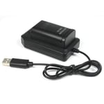 OSTENT USB Charger Dock Station + Rechargeable Battery Compatible for Microsoft Xbox 360 Wireless Controller Color Black