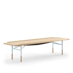 House of Finn Juhl - Table Bench Large, With Brass Edges, Dark oiled oak, Orange Steel - TV-bänkar - Finn Juhl - Orange,Träfärgad - Metall/Trä