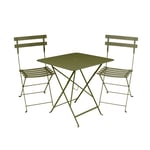 Fermob - Bistro matgrupp bord 71cm & 2 metall stolar pesto - Matgrupper utomhus