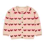Copenhagen Colors Heart Stickad Kofta Berry | Rosa | 110 cm