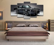 Multi Panel Wall Art 5 Pieces Canvas Wall Art For Mustan Charge Car 5 Pieces Of Canvas Painting Modular Printing Pictures Poster Home Decor For Living Room Gift Ready To Hang