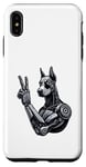 Coque pour iPhone XS Max Panneau à main Doberman Robot Dog Cyborg Peace