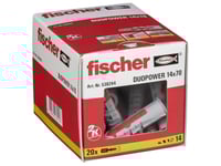 Fischer Duopower, Väggplugg, Autoklaverad Lättbetong, Tegel, Betong, Murverk, Gipsskivor, Nylon, Grå, Röd, 1,4 Cm, 70 Mm