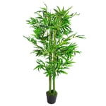 120cm (4ft) Fat Leaf Artificial Bamboo Plants Trees - XL