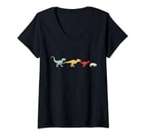 Womens Dinosaur Pig Evolution Fun Paleontology V-Neck T-Shirt