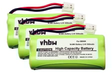 vhbw 3x Batterie compatible avec Emporia MegaPhone D17 BB téléphone fixe sans fil (800mAh, 2,4V, NiMH)