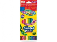 Uteplats Blyertspennor 12 färger sexkantiga med sudd Colorino Kids 87492