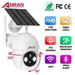 Solar Security Camera 360° 3MP CCTV Outdoor WiFi Battery Powered Wireless Home