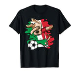 Dabbing Dog Italy Soccer Fans Jersey Italian Flag Football T-Shirt