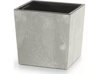 Prosperplast Urbi Square Low Beton Effect Kvadratisk Blomkruka Durs300le-422U, Färg Betong, Prosperplast, Mått 29,5X29,5X29 Cm