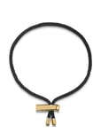 Men's Black String Bracelet With Adjustable Gold Lock Armband Smycken Gold Nialaya