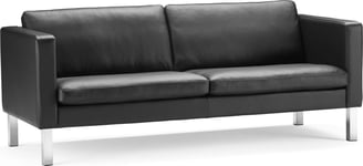 Base Sofa 3 pers, Sort læder, L 204 cm