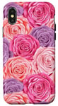 Coque pour iPhone X/XS Rose Rose Violet Peach Roses Girly Floral