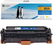 G&Amp G G&Amp G Kompatibel Toner Med Ce412a, Gul, 2600S, Nt-Ph305y(Ce412a), Hp 305A, För Hp Color Laserjet Pro M375nw, Pro M475dn, M451dn,