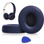 SoloWIT® Earpads Cushions Replacement for Beats Solo 2 & Solo 3 Wireless On-Ear Headphones, Ear Pads with Soft Protein Leather, Added Thickness