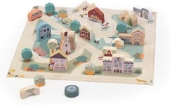 Sevi Play Puzzle Ville Ortisei Jeux et constructions en Bois pour Les Enfants à partir de Deux Ans | 28x5,5x28cm Nature | modèle 87859