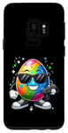 Coque pour Galaxy S9 Manette de gamer vidéo œuf de Pâques portant des lunettes de soleil jouant