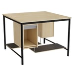 Sybord 134, 1200x1200 mm, höjd 900 mm, björklaminat, svart stativ