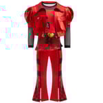 Barnens Descendants The Rise of Red Cosplay Kostym Halloween Kappa Topp Byxor Outfit 140cm