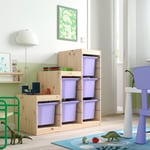 IKEA IKEA TROFAST förvaringskombination med backar, ljus vitbetsad furu/lila, 94x44x91 cm 94x44x91 cm