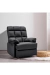 Black Checkered Faux Leather Upholstered Recliner Armchair