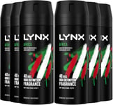 Lynx Africa Deodorant Bodyspray 150ml x 6 150 ml (Pack of 6) 